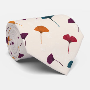Ginkgo Leaf Pattern Waterverf Herfst Herfstkleuren Stropdas