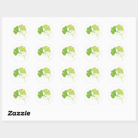 Ginkgo Leaf Ronde Sticker (Vel)