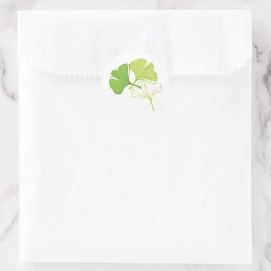 Ginkgo Leaf Ronde Sticker (Tas)