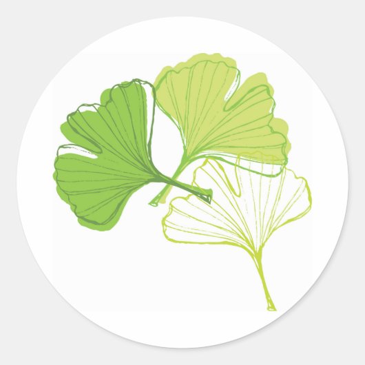 Ginkgo Leaf Ronde Sticker (Voorkant)