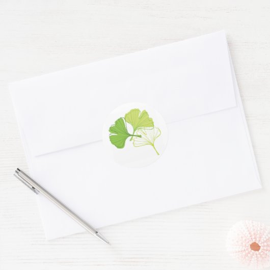 Ginkgo Leaf Ronde Sticker (Envelop)
