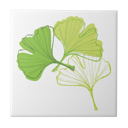 Ginkgo Leaf Tegeltje (Voorkant)