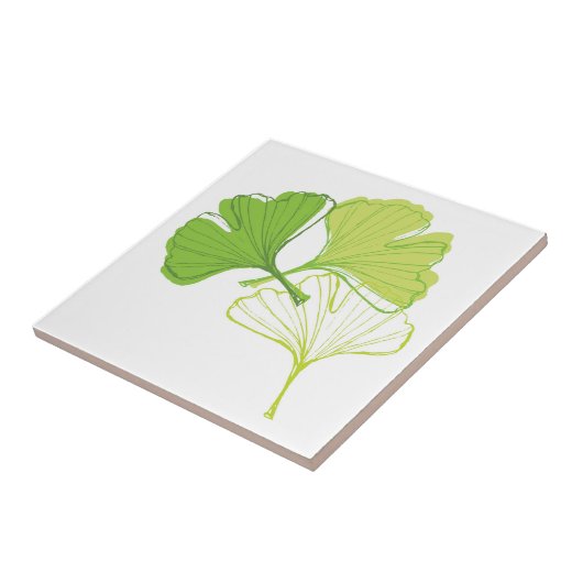Ginkgo Leaf Tegeltje (Zijkant)