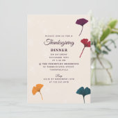 Ginkgo Leaf Waterverf Herfst Herfst Thanksgiving Kaart (Staand voorkant)