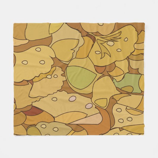 Ginkgo Leaves Abstract Pattern Fleece Deken (Voorkant (Horizontaal))