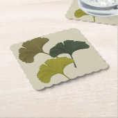 Ginkgo Leaves Customizable Background Colors  Kartonnen Onderzetters (Gebogen)