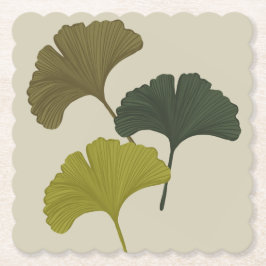 Ginkgo Leaves Customizable Background Colors  Kartonnen Onderzetters
