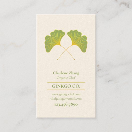 Ginkgo Leaves en Polygon Pattern Visitekaartje (Voorkant)