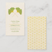 Ginkgo Leaves en Polygon Pattern Visitekaartje (Voorkant / Achterkant)