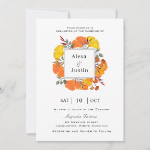 Ginkgo Leaves Fall Wedding Aankondiging
