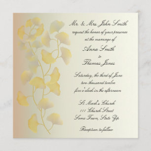 Ginkgo Leaves in Herfst Invitation Kaart