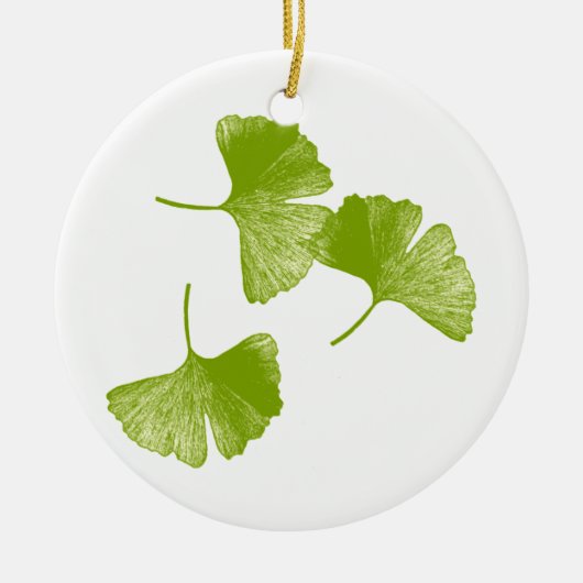 Ginkgo Leaves Keramisch Ornament (Voorkant)