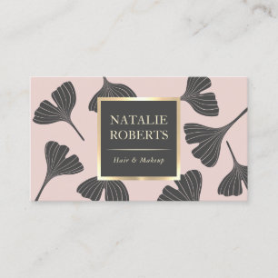 Ginkgo Leaves Makeup Artist Hair Stylist Visitekaartje