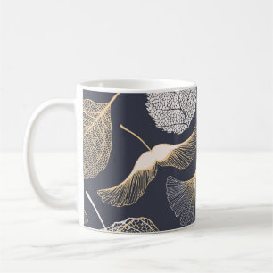 Ginkgo Leaves: Naadloze bloemige elegantie. Koffiemok