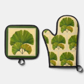 Ginkgo Leaves Ovenwant & Pannenlap Set (Voorkant)