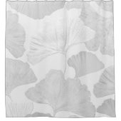 Ginkgo Leaves Soft Gray Dream 2 Douchegordijn (Voorkant)