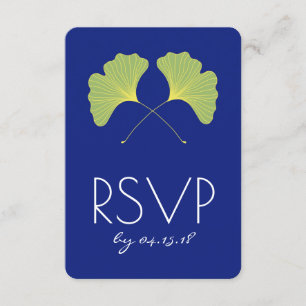 Ginkgo Leaves Spring Green RSVP Kaartje