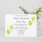 Ginkgo Leaves Wedding Invitation Kaart (Staand voorkant)