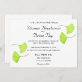 Ginkgo Leaves Wedding Invitation Kaart (Voorkant / Achterkant)