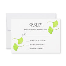 Ginkgo Leaves Wedding RSVP Briefkaart