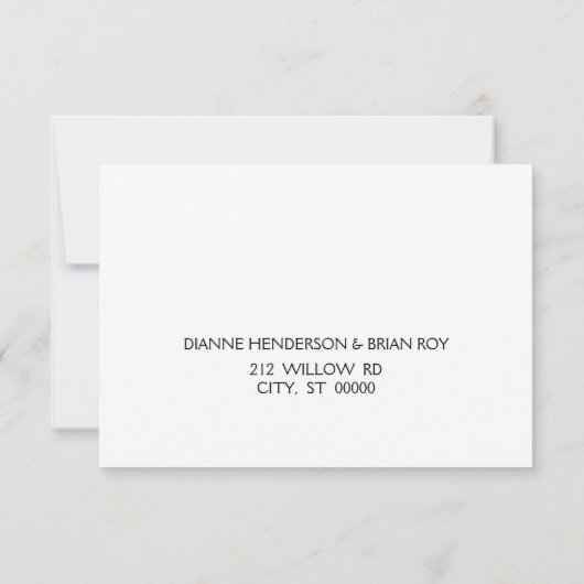 Ginkgo Leaves Wedding RSVP Briefkaart (Achterkant)