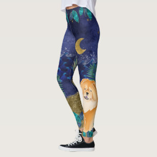 GINKGO leggings van de hemellichamen in de rode ko