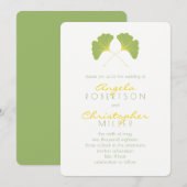 Ginkgo Lente Groene bladeren Bruiloft 2 Kaart (Voorkant / Achterkant)