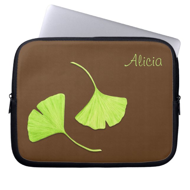 Ginkgo levebeschermhoes voor laptop |  laptop sleeve (Voorkant)