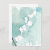 Ginkgo op Dusty Blauwgroen - Wit Briefkaart (Voorkant / Achterkant)