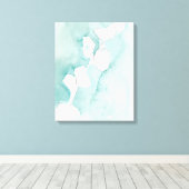 Ginkgo op Dusty Blauwgroen - Wit Canvas Afdruk (Insitu (Houten vloer))