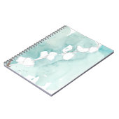 Ginkgo op Dusty Blauwgroen - Wit Notitieboek (Linkerzijde)