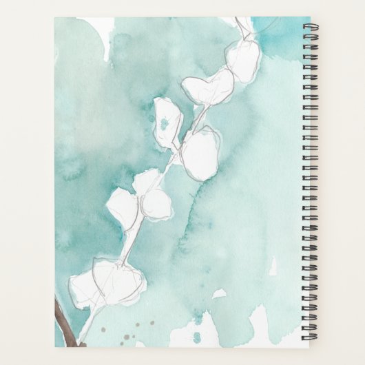 Ginkgo op Dusty Blauwgroen - Wit Planner (Achterkant)