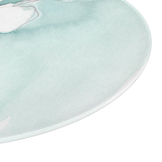 Ginkgo op Dusty Blauwgroen - Wit Snijplank (Hoek)