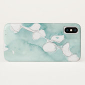 Ginkgo op stoffig teal - Wit Case-Mate iPhone Case (Achterkant (horizontaal))