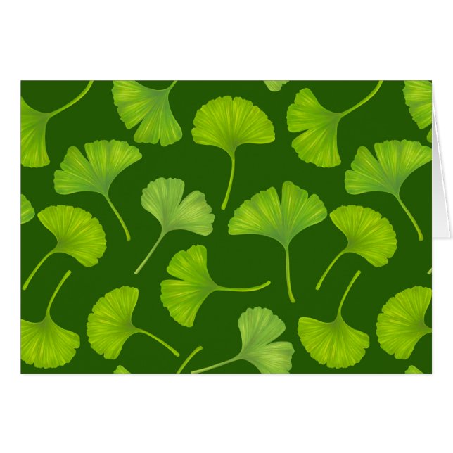 Ginkgo patroon op donkergroen (Voorkant Horizontaal)