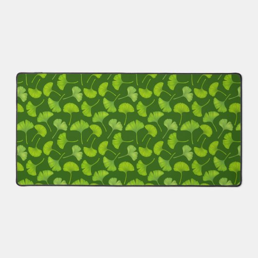 Ginkgo patroon op donkergroen bureaumat (Voorkant)