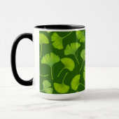 Ginkgo patroon op donkergroen mok (Links)