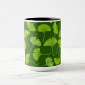 Ginkgo patroon op donkergroen mok (Midden)