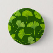 Ginkgo patroon op donkergroen ronde button 5,7 cm (Voorkant)