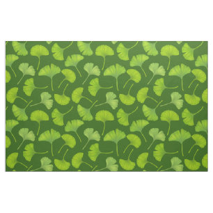 Ginkgo patroon op donkergroen stof