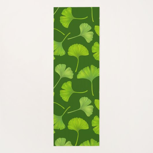 Ginkgo patroon op donkergroen yogamat (Achterkant)