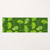 Ginkgo patroon op donkergroen yogamat (Voorkant (horizontaal))