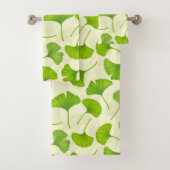 Ginkgo patroon op wit bad handdoek (Insitu)