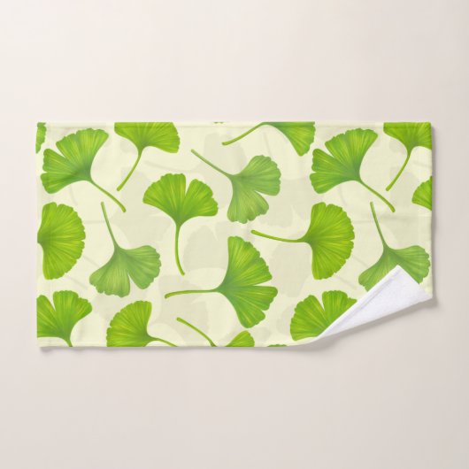 Ginkgo patroon op wit bad handdoek (Handdoek)