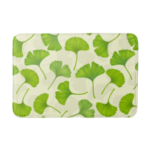 Ginkgo patroon op wit badmat