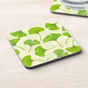 Ginkgo patroon op wit bier onderzetter