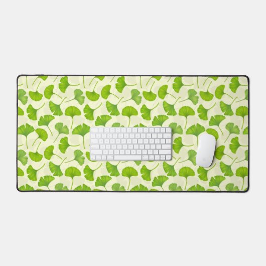Ginkgo patroon op wit bureaumat (Keyboard & Muis)