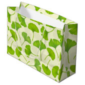 Ginkgo patroon op wit groot cadeauzakje (Voorkant Gekanteld)