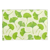 Ginkgo patroon op wit kussensloop (Voorkant-Rechts)