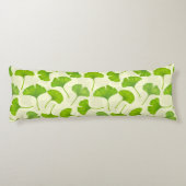 Ginkgo patroon op wit lichaamskussen (Achterkant)